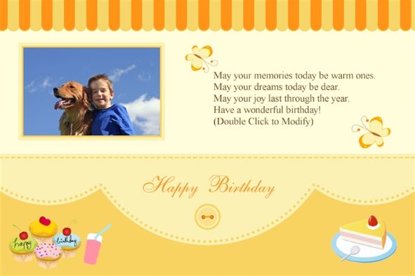 家族 photo templates 誕生日のカード1